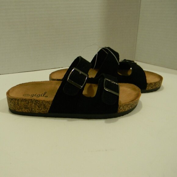gigil Girls Shoes Size 13 Style Berk 14 Back Slides Slip-Ons Buckles Cork NWOT - Picture 3 of 5